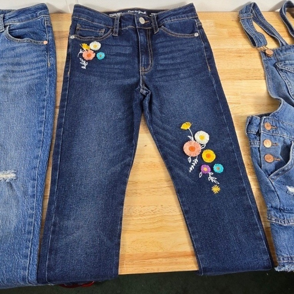 Girls Size 10 Denim Bundle – 3 Pieces – Cat & Jack + Justice – Trendy Y2K Styles
